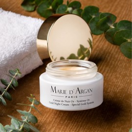 Crema Facial Oro de Noche Marie d'Argan, con Oro 24k, Hidratante, Piel Grasa, Piel Seca, Piel Normal, Rejuvenecedora, Textura Ligera