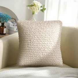 MeiMeilio Decorative Throw Pillow Cover Elastic Couch Pillow Covers 18 x 18 & 20 x 20 Inch with Invisible Zipper Cushion Case for Bed Couch Sofa Living Room Home Decor (Pack of 1, Ivory)