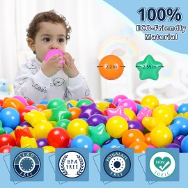 STARBOLO Star Ball Pit Balls for Kids - 50 100 200 500 Crush Proof Play Plast...