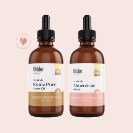 Kit crecimiento, facial humectante corporal y capilar Aceite de Ricino y Aceite de Almendras 50ml cu Hebbe Cosmetics  Ludika                          