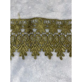 Unbranded Embroider Venice Lace  2.5" Green Color  Floral VictoriaTrim a  by Yardage!