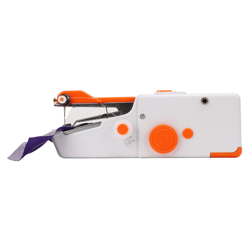 Handheld Sewing Machine Orange Portable Mini DIY Ergonomic Handle Electric