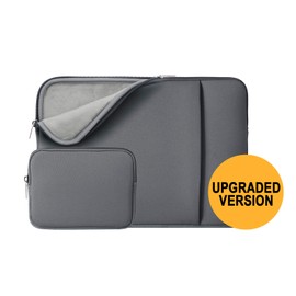 RAINYEAR 13 Inch Laptop Sleeve Compatible with MacBook 2022 2021 13.6 M2 A2681 13.3 A2338 Air Pro M1 A2337 A2159 A2179 A2251 A2289 Case Bag & Front Pocket Accessories Pouch(Grey,Upgraded Version)
