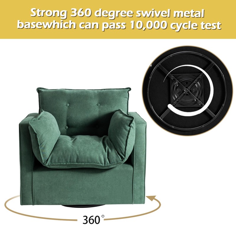 INZOY Swivel Accent Chair Mid Century Modern Chair Club Arm