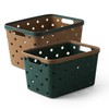 No. 4 handle No. 3 luxurious pattern basket storage basket handle basket Raffia Basket No. 4 = White 1p