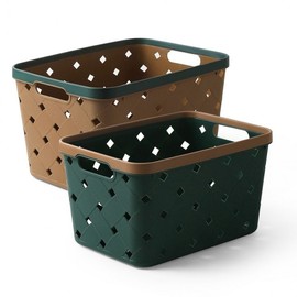 No. 4 handle No. 3 luxurious pattern basket storage basket handle basket Raffia Basket No. 4 = White 1p