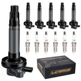 LCWRGS Ignition Coil Pack and Spark Plugs Fits for 3.5 3.7 2016 2017 2018 2019 Ford Edge Explorer F150 Flex Mustang Taurus Transit 150 250 350 Lincoln MKT MKX Continental UF823 DG563, Set of 6