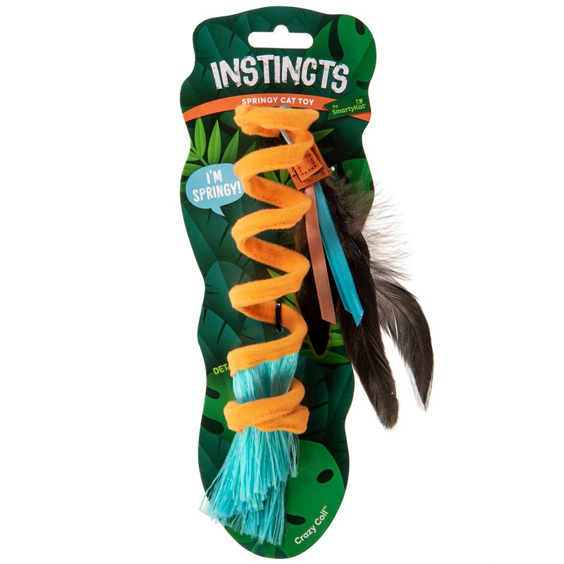 SmartyKat Instincts Crazy Coil Spring Fringe Cat Toy - Orange,
