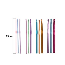 LORJE 12PCS Aluminum Crochet Hook Set, Multicolor Metal Crochet Hooks Knitting Needles for Craft Yarn 2-8mm