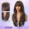 testar Long Dark Brown Straight Wigs With Bangs Long Brown