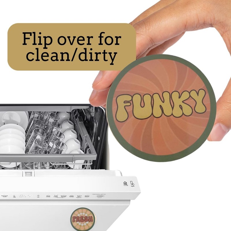 Funny Kitchen Gadgets Clean and Dirty Sign for Dishwasher, Retro