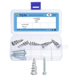 DTGN 13x30mm Self-Drilling Drywall Anchors with Screws Kit - 5 Set - Good for Concrete Tile Cement - Zinc Alloy Hollow Wall Anchors Kit with Screws