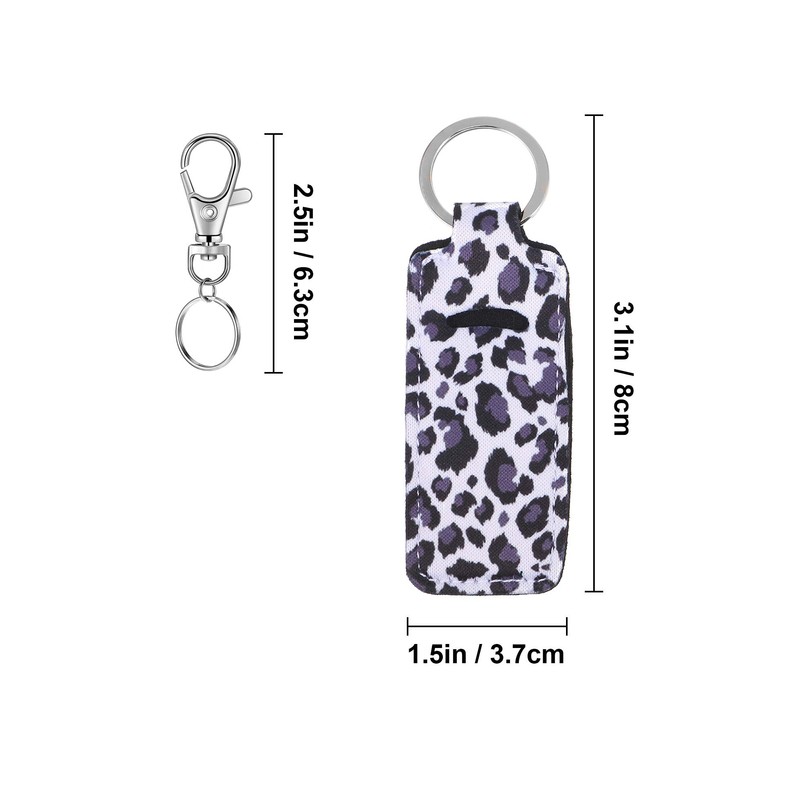 10 Pieces Cow Print Lipstick Holder Lipstick Holder Keychain Sleeve