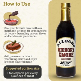 ALLEGRO - The Marinate Everything Marinades | Perfect Marinades for Meat & Veggies | Marinade for Grilling, Roasting & Cooking | Kosher & Gluten Free | 12.7 Oz (Pack of 3) - Hickory Smoke