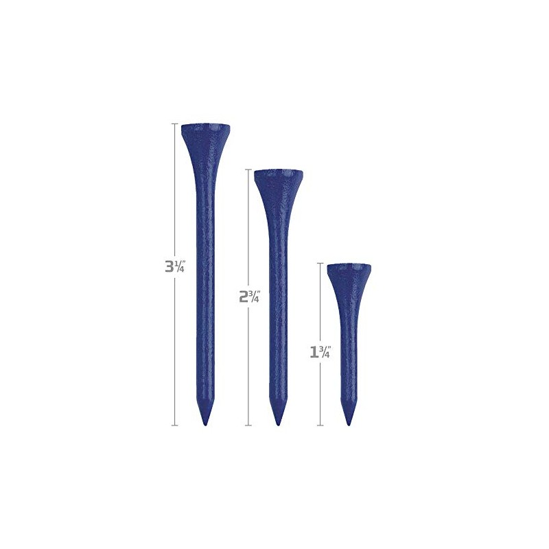 IZZO Golf Wood Golf Tees, 1.75 Inch, Dark Blue (Pack