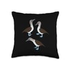 Funny Sitting Blue-Footed Booby Bird Throw Pillow