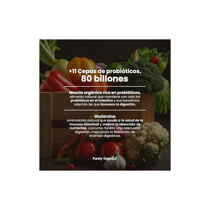 Purely Organics | Probiotics Greens Línea Gold | 11 Cepas