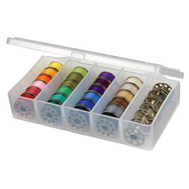 ArtBin ArtBin 8155AB Sew-Lutions Bobbin Box, Sewing Bobbin Organizer, [1] Plastic Storage Case, Clear