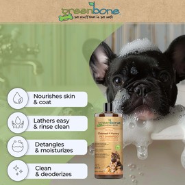 Greenbone Pet Spa Oatmeal & Honey Dog Shampoo - Calming, Soothing, Gentle Grooming Solution, 33 fl oz, Safe & Natural Formula