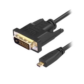 Aukson R08 Micro HDMI to DVI 24+1 Cable - Micro HDMI 1.4 to DVI 24+1 Pin Male Supports 1080P Full HD 1.8m for Monitor, Display and Projector
