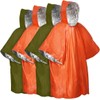 koundeneko Thermal Waterproof Raincoat, Set of 4, Emergency Poncho, Aluminum