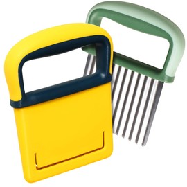 YGDZ Wavy Crinkle Cutter, Stainless Steel Wavy Knife Crinkle Cutting Tool Chopper Cutter for Veggies, Two Pack