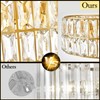CATINER Small Gold Crystal Chandeliers, Modern Semi Flush Mount Chandelier