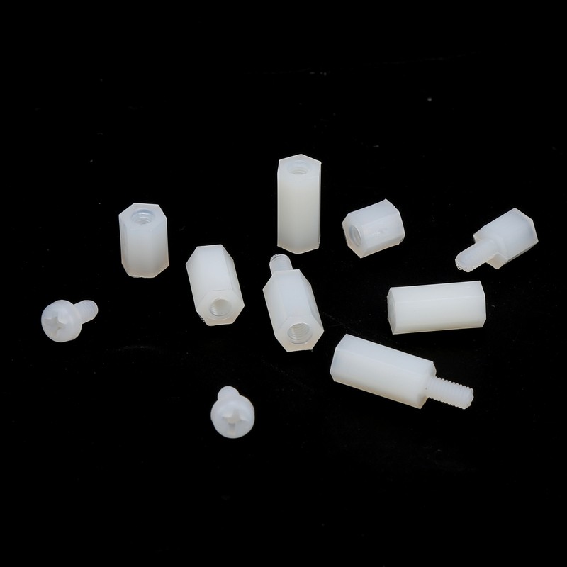 300Pcs M3 White Nylon Screw Set Insulation Material Male Female