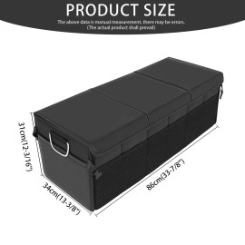KEEPDSGN XXL Car Leather Trunk Organizer SUV Trunk Cargo Fold Up Bag Box Large Caddy Bin