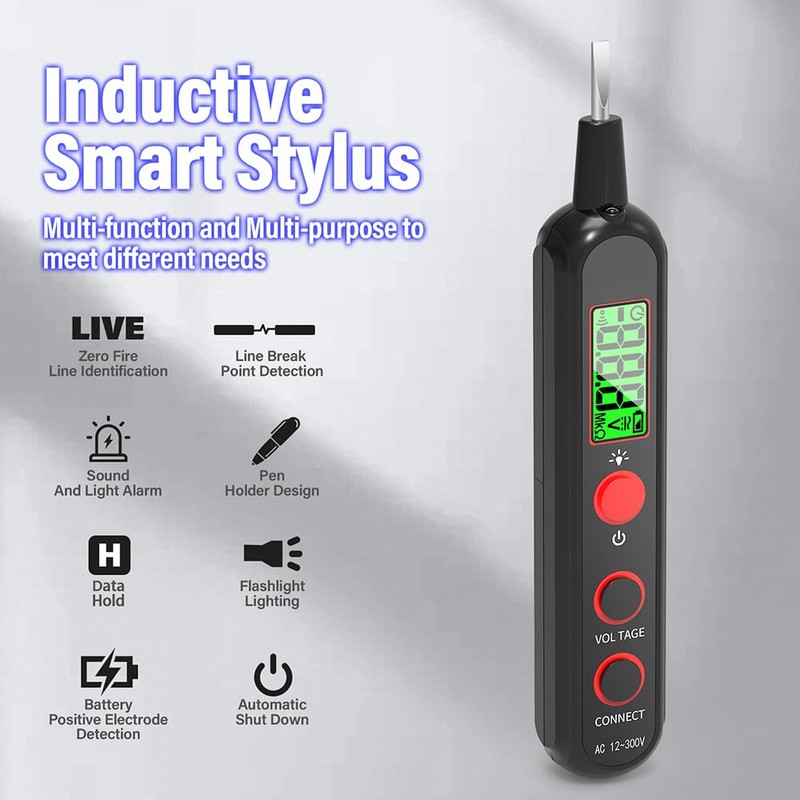 ZONV Smart Voltage Tester Pen, Non-Contact AC Detector with LCD,