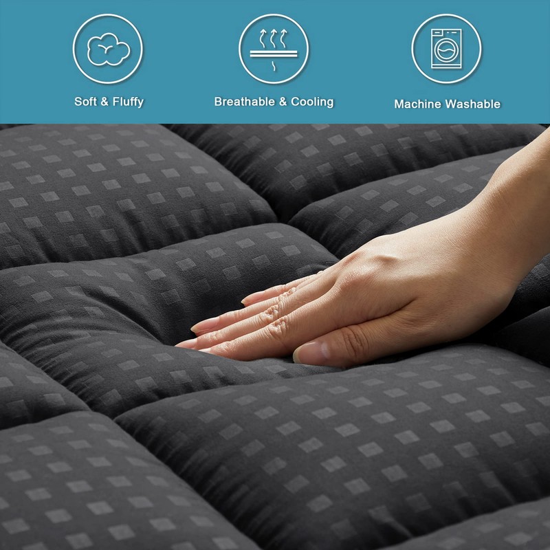 HYLEORY Twin XL Mattress Pad Quilted Fitted Mattress Protector Cooling