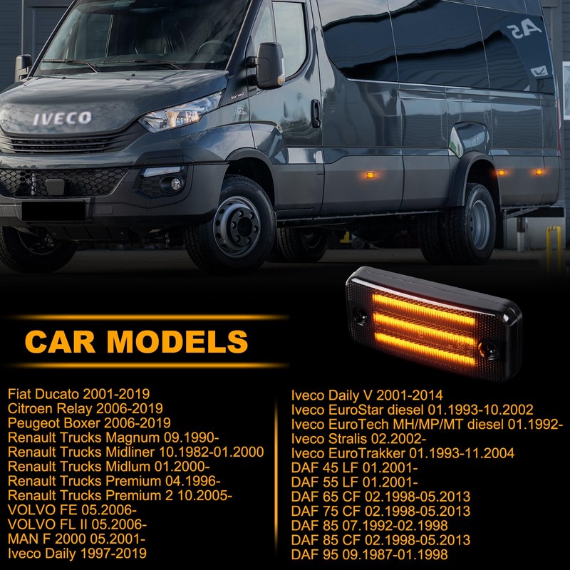 OZ-LAMPE LED Side Marker Light Side Indicator Indicator for Fiat
