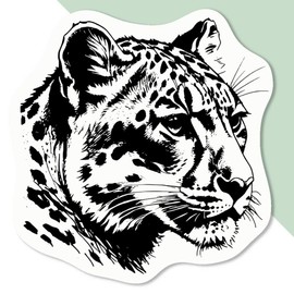 4 x Small 50mm 'Snow Leopard' Permanent Sticker Decals for Cars/Windows/Bins/Walls etc (DW00111580)