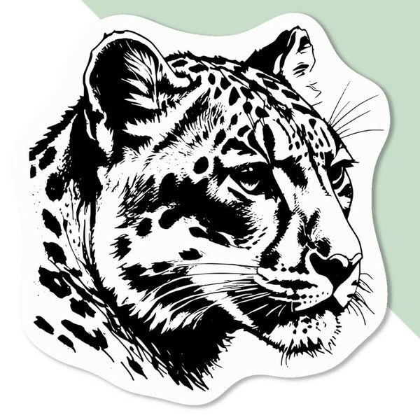 4 x Small 50mm 'Snow Leopard' Permanent Sticker Decals for
