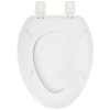 EZ-FLO White Wood Toilet Seat with Lid, Elongated, 65907