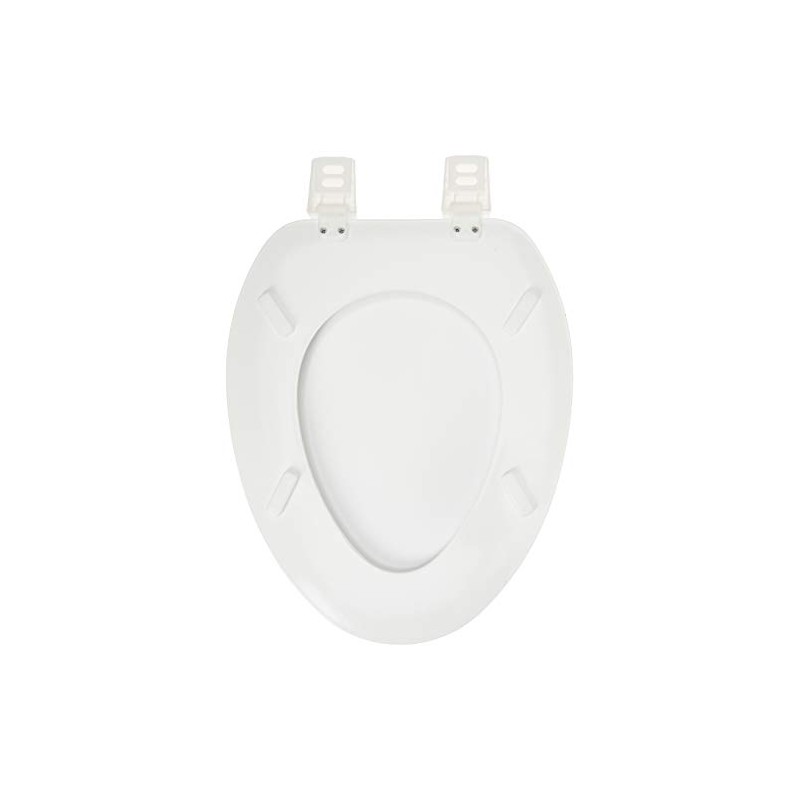 EZ-FLO White Wood Toilet Seat with Lid, Elongated, 65907
