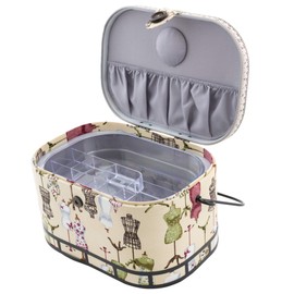 Dritz St. Jane Sewing Basket, Large Oval (metal handle)