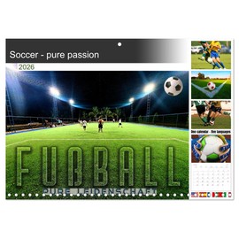 Soccer - pure passion (Monthly Wall Calendar 2026 11.7" x 16.5" (open)), CALVENDO 14 Month Calendar
