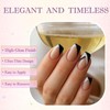 24PCS Black White French Tip Press-on Nails, Elegant Short Coffin