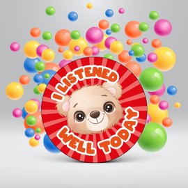144 Lovely Listeners - 30mm - Glossy Reward Stickers for Teachers & Parents