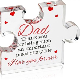 Engraved Acrylic Block Puzzle - Cool Father's Day Presents from Daughter, Son, Mom - Heartwarming Men Birthday Gift, Ideas