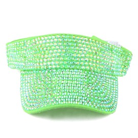 Gudessly - Visera deportiva con diamantes de imitación brillantes, ajustable, para verano, para mujeres y hombres, Verde, 6 7/8-7 1/2