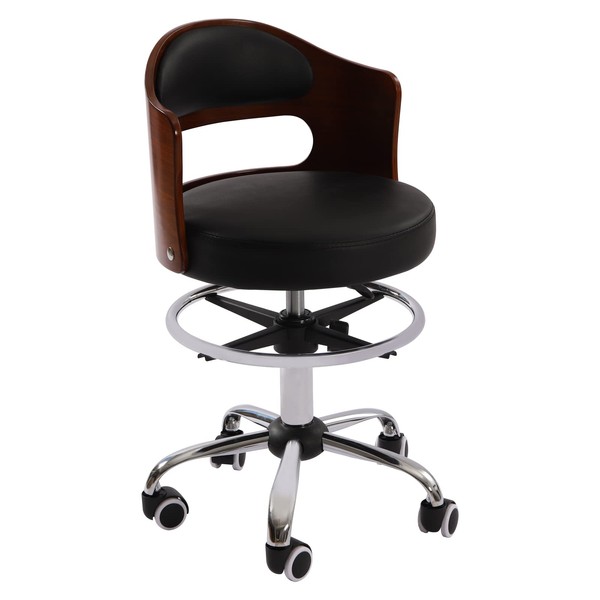 PSUFURV Adjustable Saddle Stool Chairs Rolling Saddle Stool with Comfortable