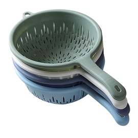 SOLUSTRE Plastic Colander Strainer Handle 4pcs Kitchen Utensils for Fruit Washing and Vegetable Cleaning