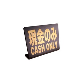 Cash Only CASH ONLY Tabletop Plate Sign | Size: 74x52mm | Made in Japan