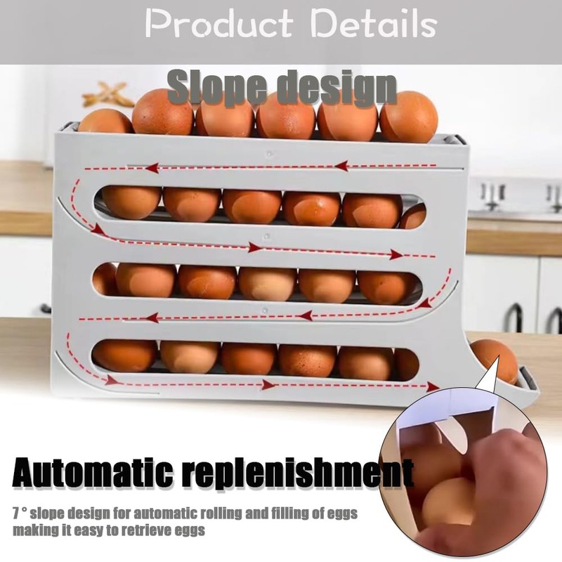 Egg Box Green Foldable Transparent Three-Layer Egg Storage Box Egg