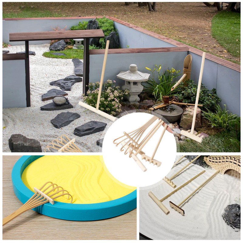 Set of 4 Zen Garden Accessories Mini Zen Garden Tool