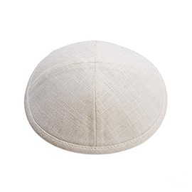 JL Kippha's EBeinante Leinen Creme Farbe Kippah Yarmulke jüdischen Yamaka Kippa Israel Cap Judaica mit Clip