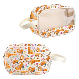 VAMSII Red Panda Lover Gift Red Panda Design Clear Makeup Bag Pan-da Fan Gift Love Pandas Toiletry Bag (Red Panda Design T B)