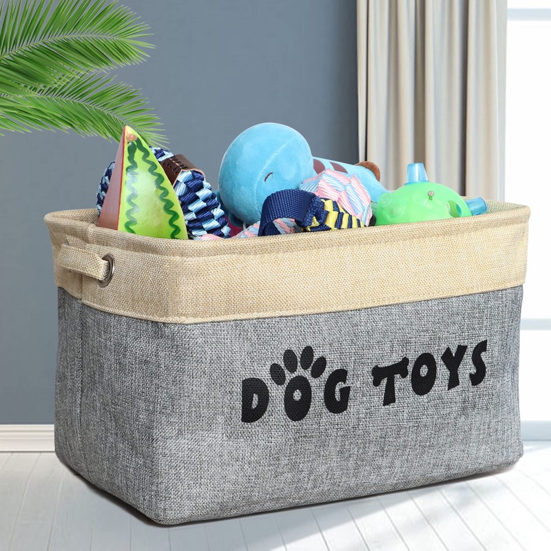 PET ARTIST Dog Toy Basket, Collapsible Dog Toy Bin Box